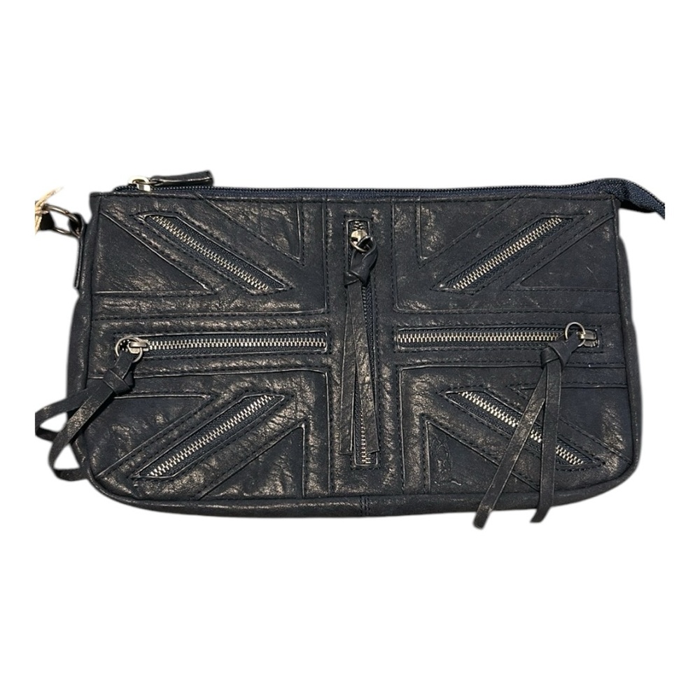 RELIGION Women's Blue Unity Zip Feature Clutch Bag  NWT